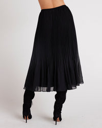 Bella Dahl Sunburst Pleated Midi Skirt in Black 