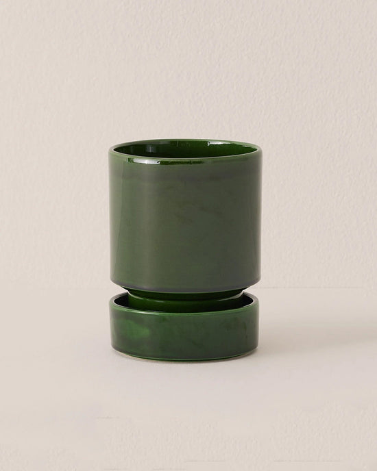 Bergs Potter Hoff Glazed 5.5 inch Pot in Emerald Green 