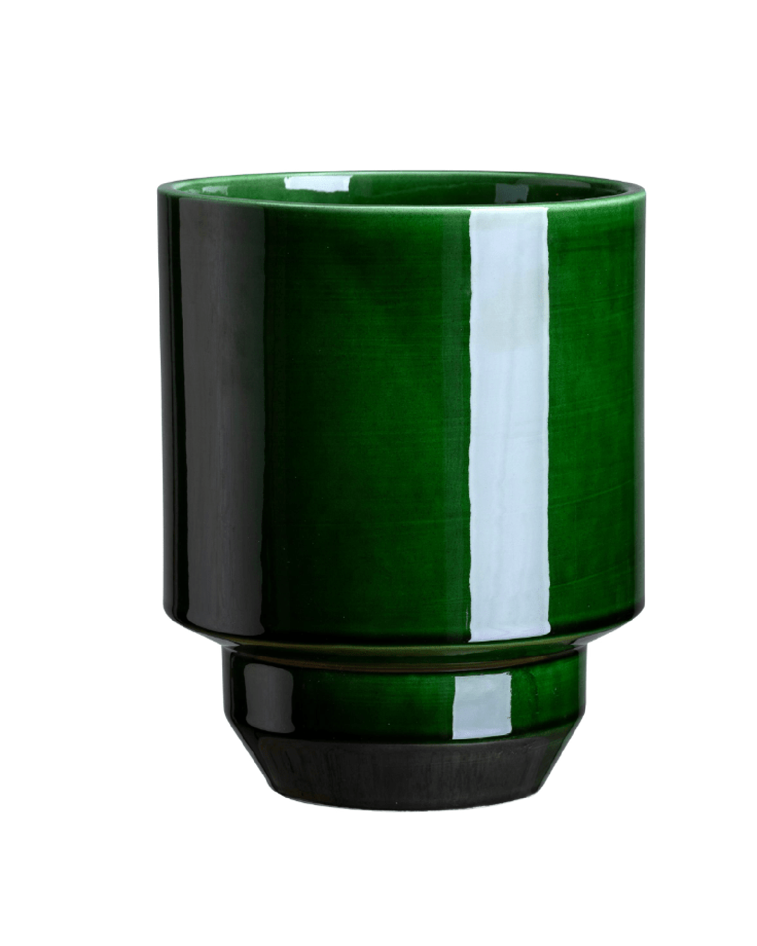 Hoff Glazed 7.1 inch Cachepot in Emerald Green