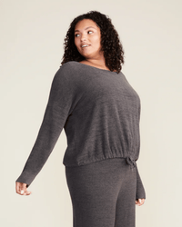 Barefoot Dreams Clothing CCUL Slouchy Pullover in Carbon