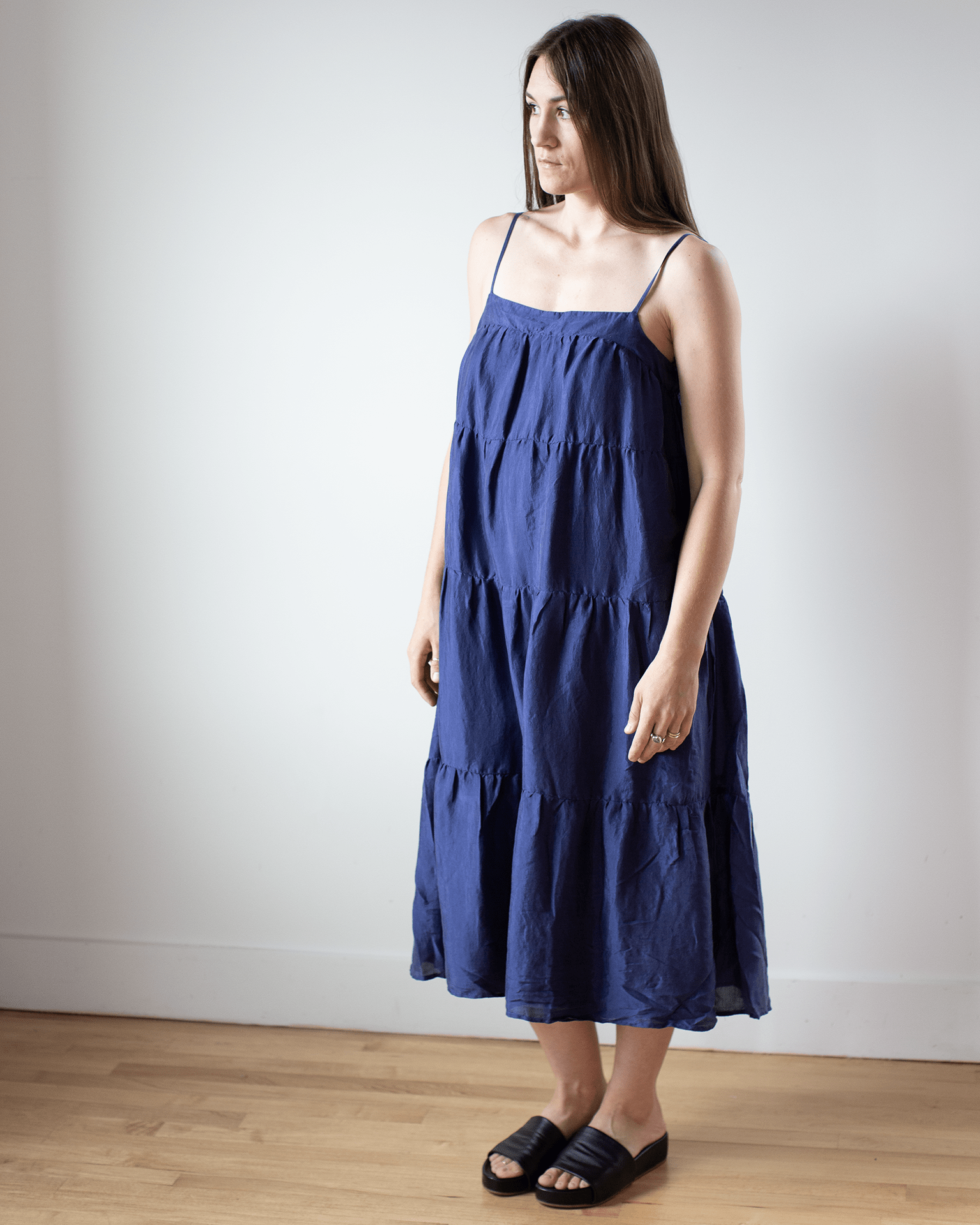 Flowy Tiered Cami Dress in Summer Night