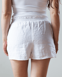 Bella Dahl Smocked Waist Flowy Short in White Bliss Boutiques