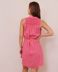 Bella Dahl Smocked Yoke Mini Dress in Havana Pink Bliss Boutiques