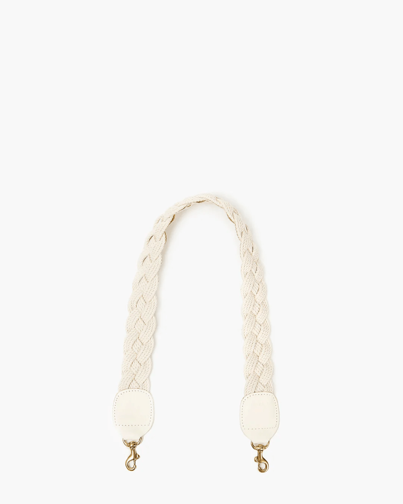 Clare V. Braided Rope Shoulder Strap in Cream w/ Ltr Tabs - Bliss