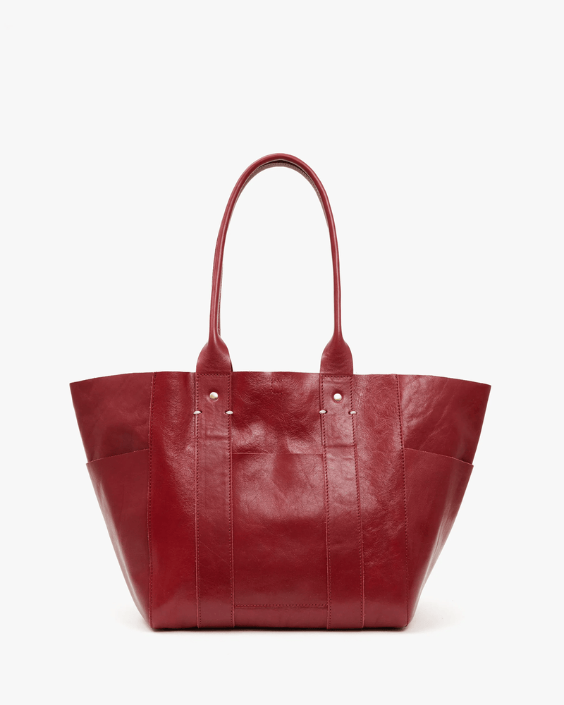 Clare V. Canvas Le Box Tote in Poppy - Bliss Boutiques