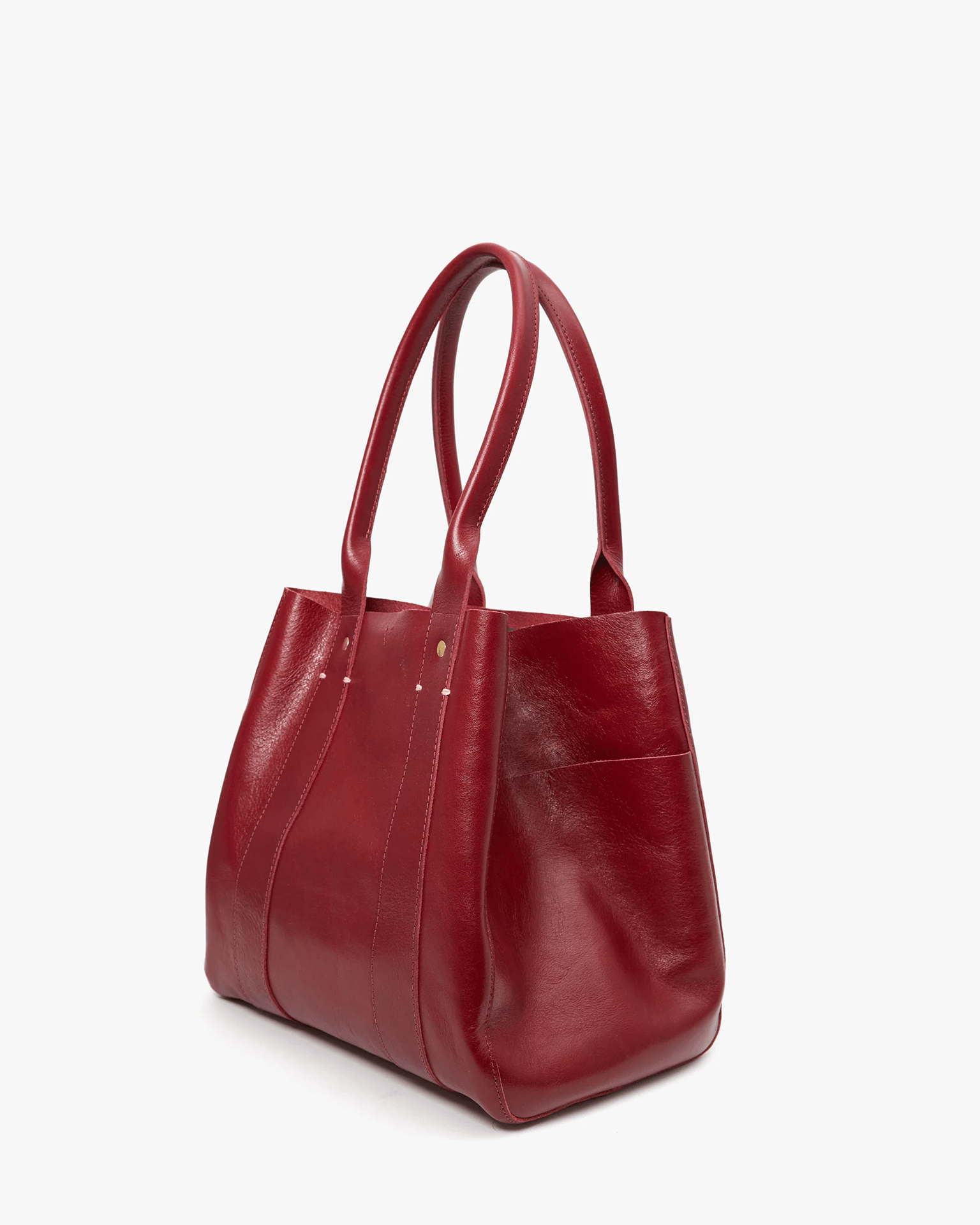 Clare V. Le Slim Box Tote in Oxblood - Bliss Boutiques