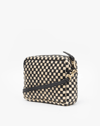 Clare V. Midi Sac in Black & Cream Woven Checker 