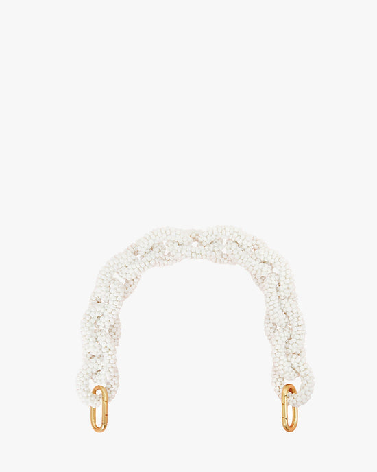 Clare V. Accessories White Seed-Bead Link Shortie Strap in White