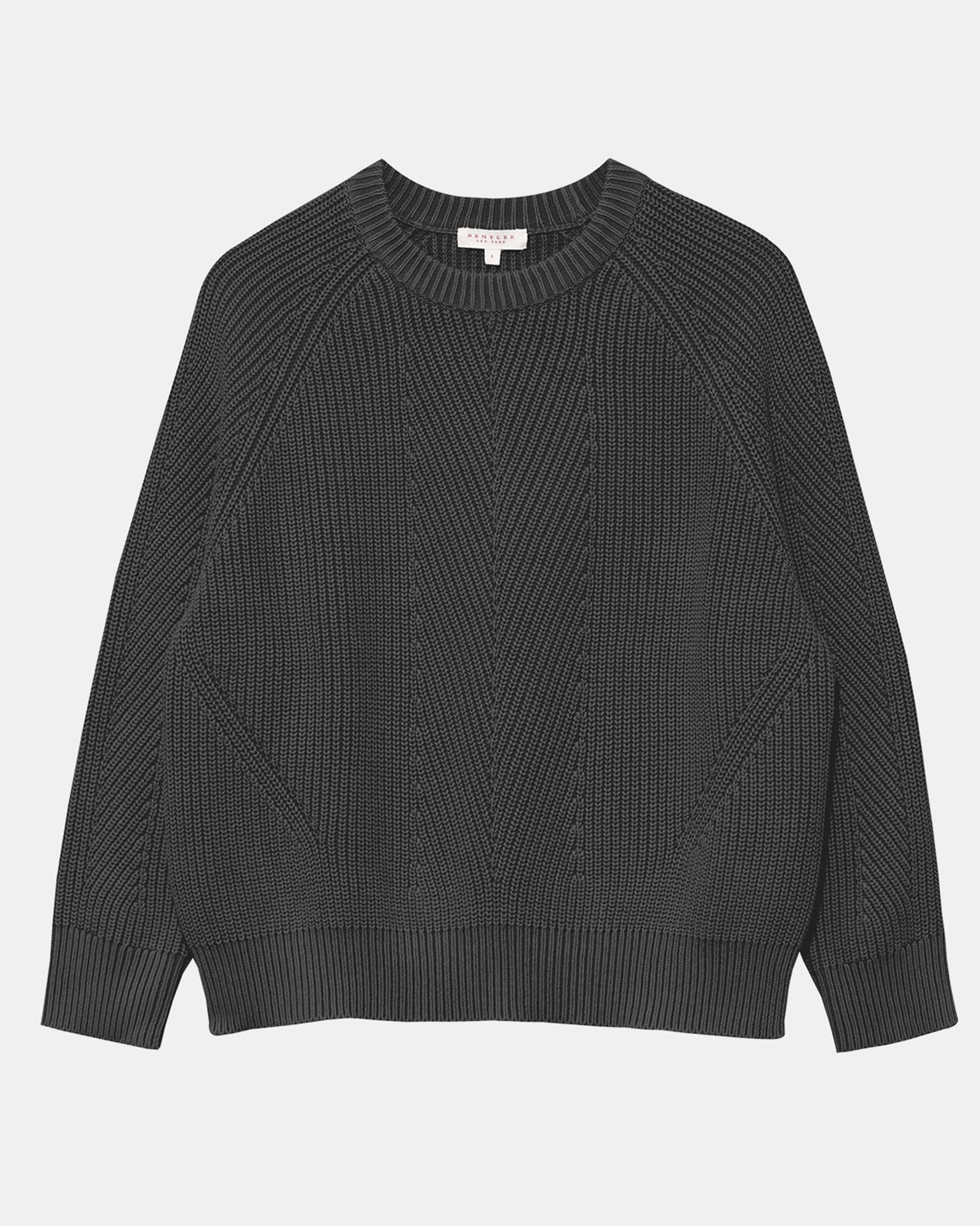 Chelsea Cotton Raglan Sweater in Black