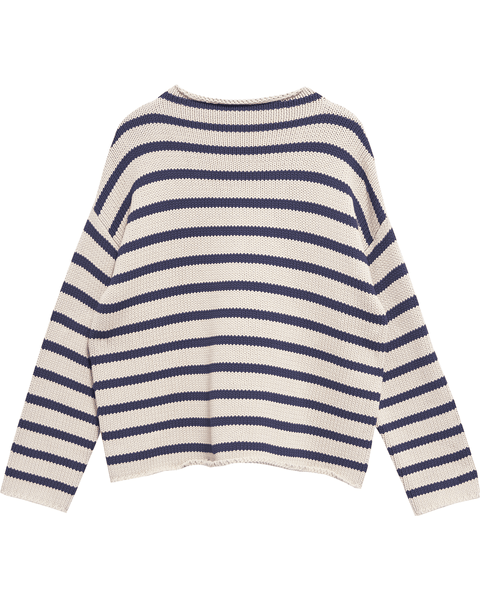 Demylee Lamis Stripe Sweater in Natural/Navy - Bliss Boutiques