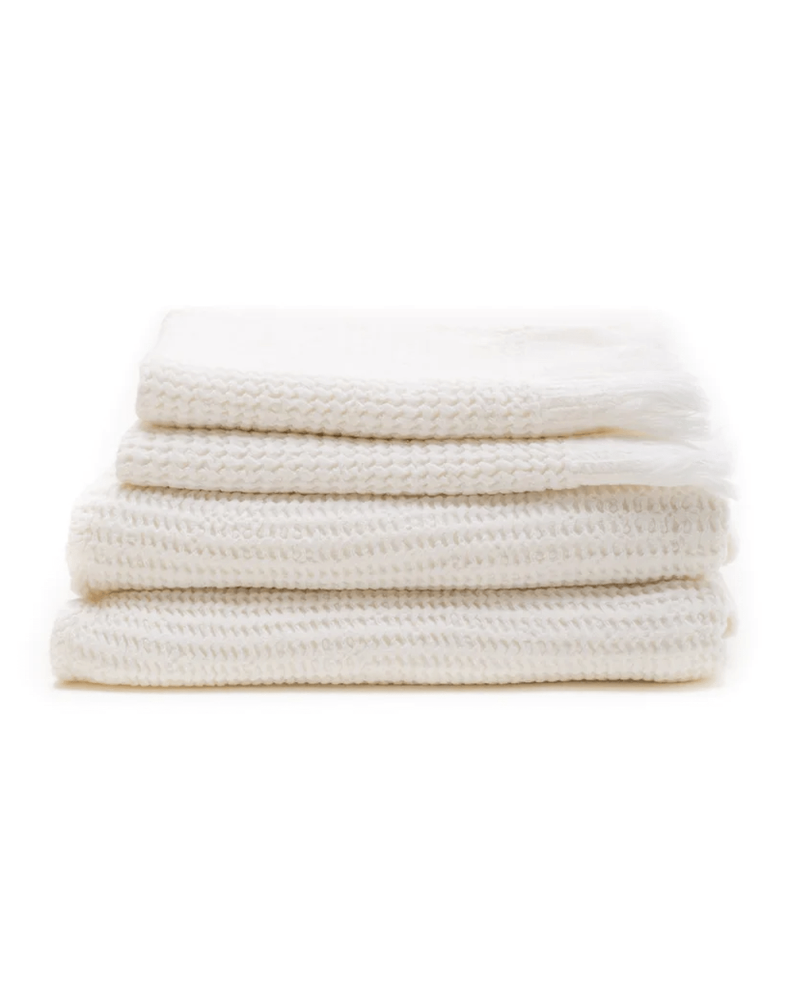 Ella Waffle Towel in White