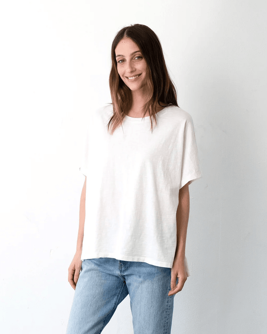 It is well LA Clothing Organic Cotton Boxy Tee in Salt