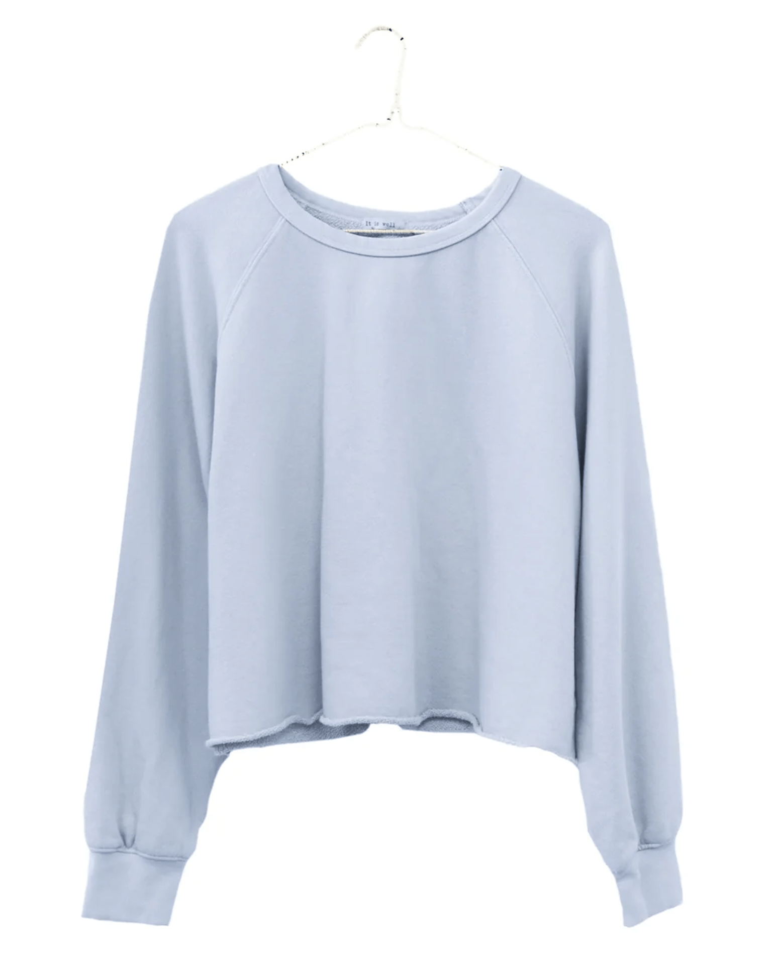 Raw Edge Sweatshirt in Icy Blue