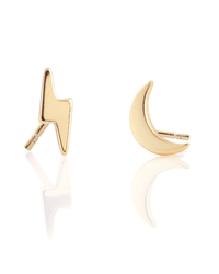 Kris Nations Jewelry Thunder Moon Stud Earrings in Gold