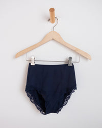 Only Hearts Clothing Del w/ Lace High Cut Brief in Navy