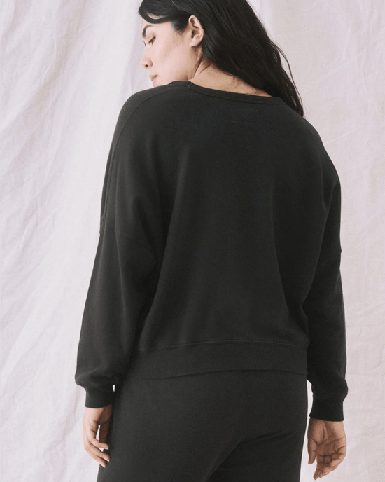 the Great Clothing The U-Neck Sweatshirt in Almost Black