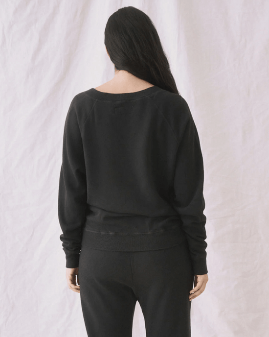 the Great Clothing The V-Neck Sweatshirt in Almost Black