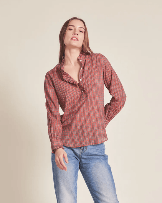 Trovata Birds of Paradis Clothing Breezy Blouse in Redford Plaid