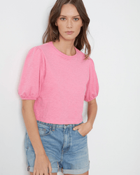 Velvet by Graham & Spencer Hilary Puff Cropped Top in Pop 