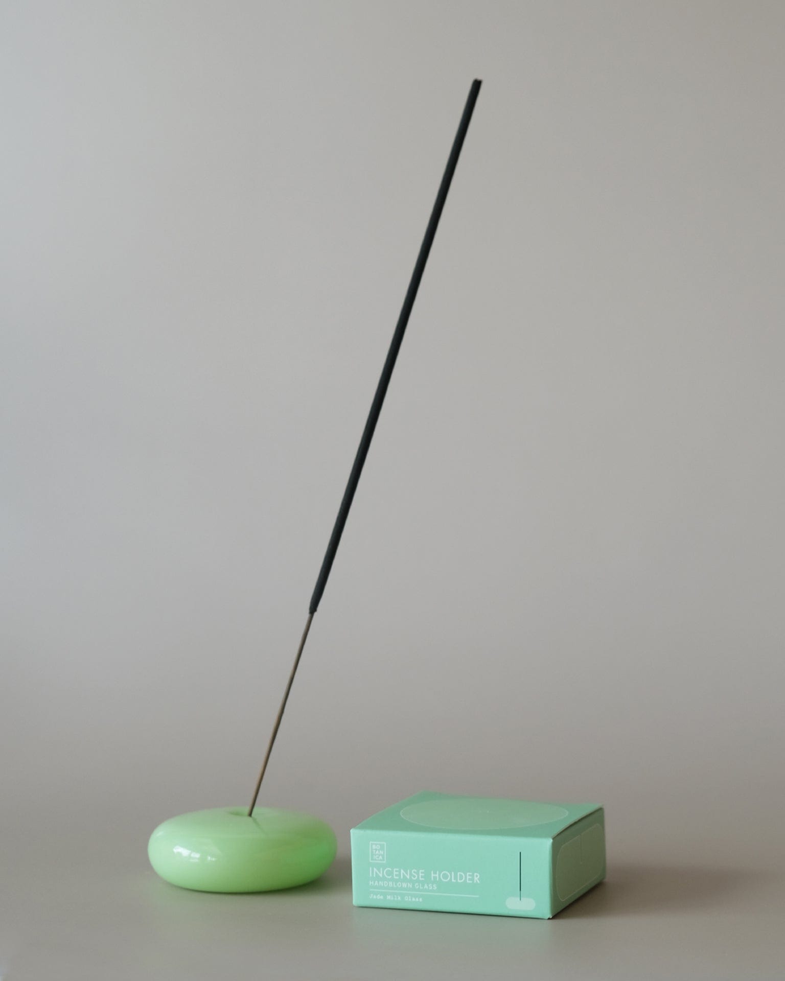 Bubble Glass Incense Holder - Jade Milk Glass