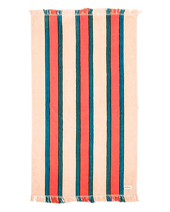 Business & Pleasure Co Home Beach Towel - Bistro Dusty Pink Stripe