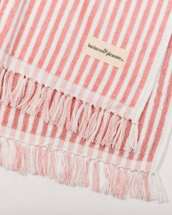 Business & Pleasure Co Home Beach Towel - Laurens Pink Stripe