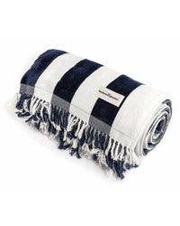 Business & Pleasure Co Home Holiday Beach Blanket - Navy Capri Stripe