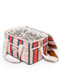 Business & Pleasure Co Home Premium Cooler Bag - Bistro Dusty Pink Stripe