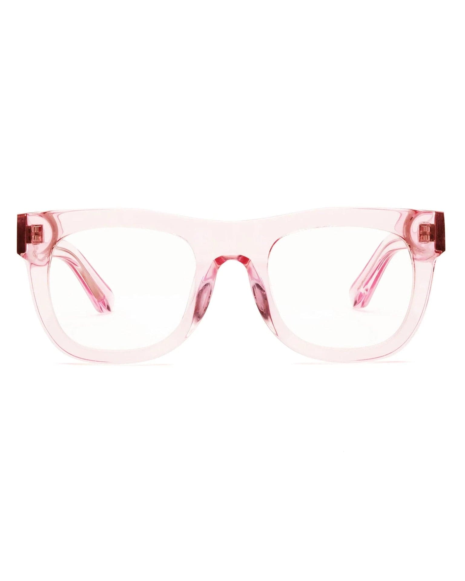 D28 Reading Glasses in Polished Clear Pink