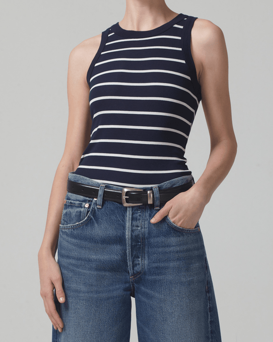 Citizens of Humanity Clothing Isabel Tank in Midnight Stripe