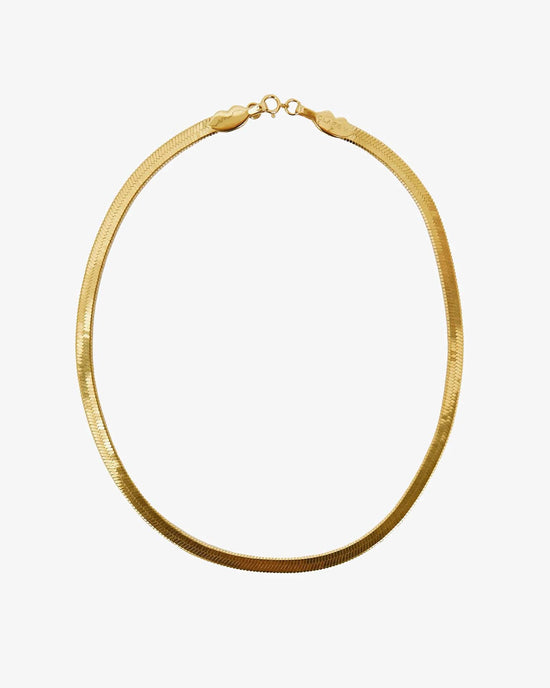 Clare V. Jewelry Gold 16in Herringbone Chain in Gold Vermeil