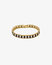 Clare V. Jewelry Clear/Jet Baguette Checker Bracelet in Clear/Jet/Gold