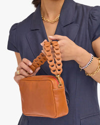 Clare V. Accessories Cuoio Double Veg Link Shoulder Strap in Cuoio