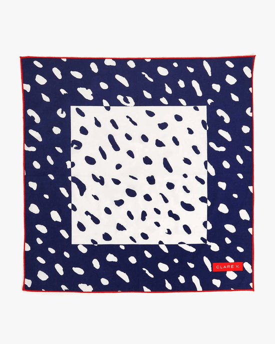 Clare V. Jaguar Bandana in Navy & Cream 