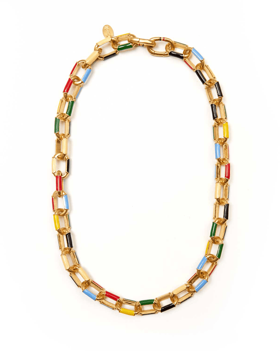 Clare V. Jewelry VtgGold/Multi Le Link Necklace in Vintage Gold/Multi