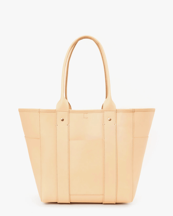 Clare V. Accessories Undyed Le Slim Box Tote in Coated Undyed Veg