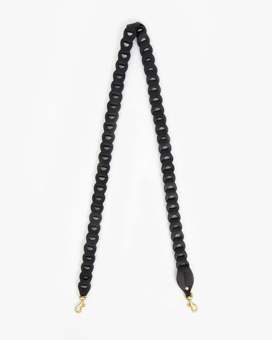 Clare V. Link Crossbody Strap in Black Veg 