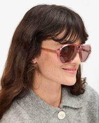 Clare V. Lizzie Sunglasses in Dark Rose 