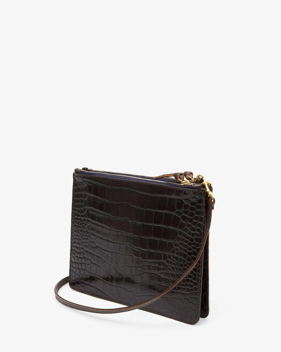 Clare V. Accessories Kalamata Margot Double Sac Bretelle in Kalamata Croco