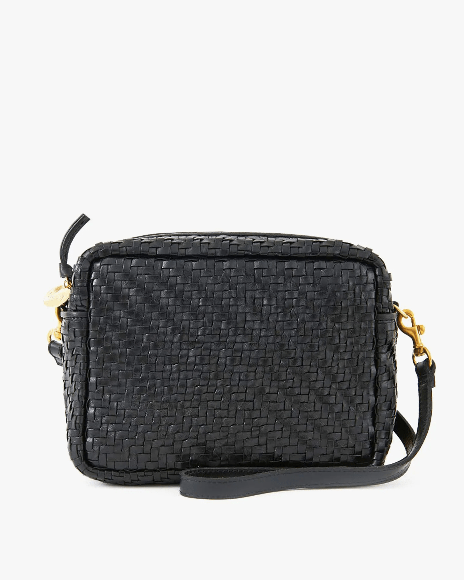 Midi Sac in Black Woven Zig-Zag