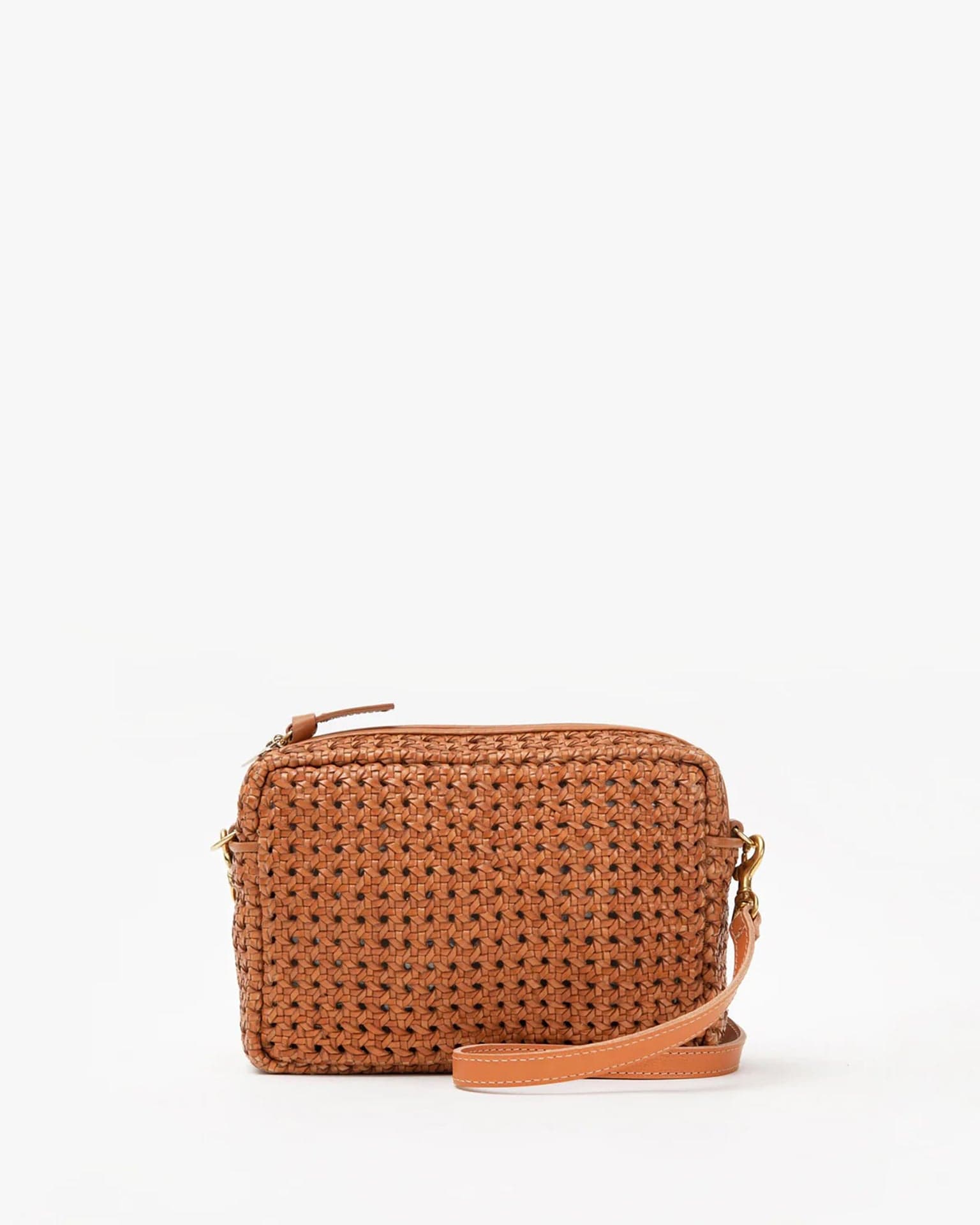 Midi Sac in Tan Rattan