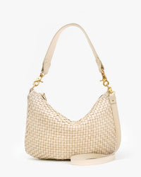 Clare V. Moyen Messenger in Buttercream Woven Checker 