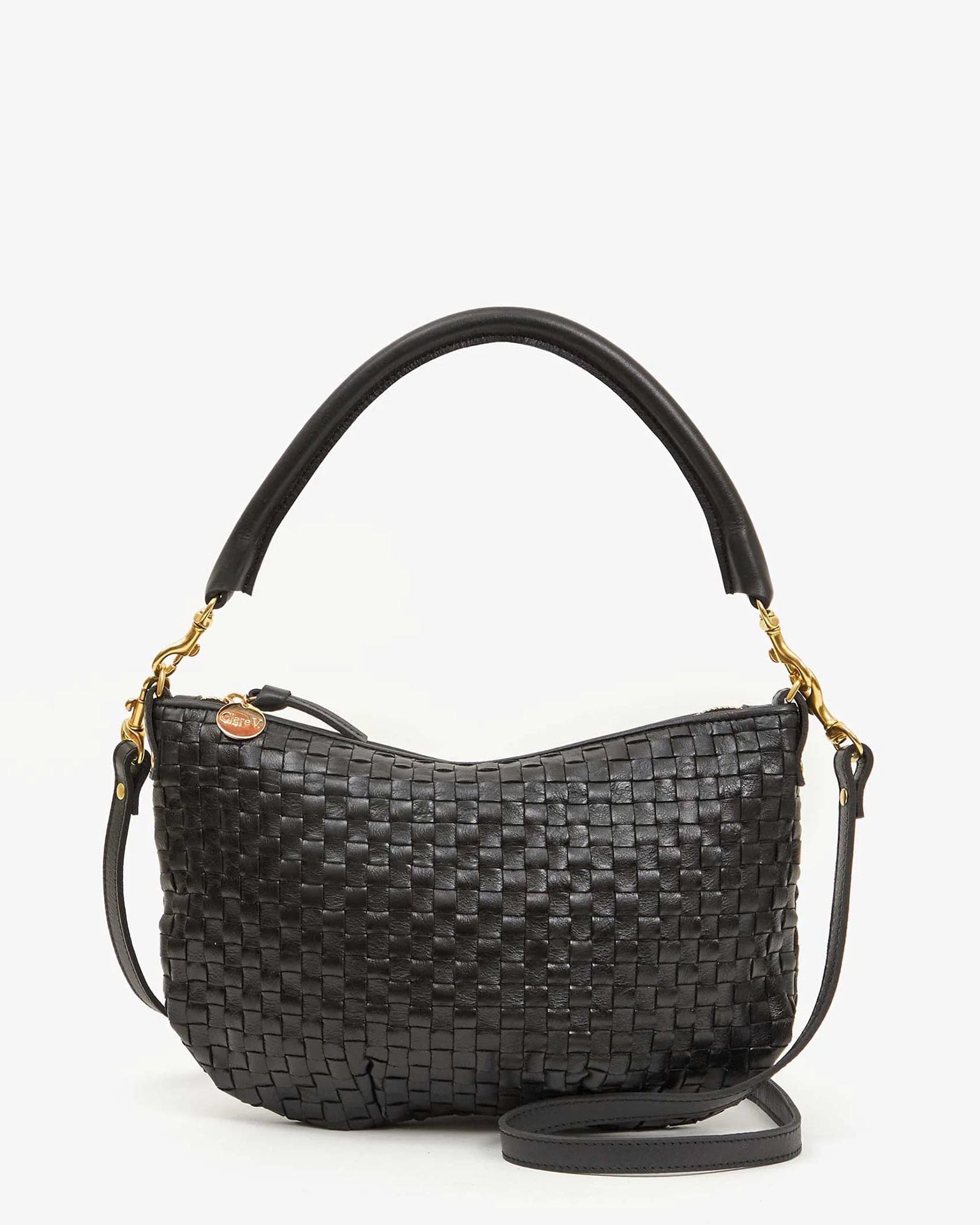 Petit Moyen Messenger - Black Woven Checker