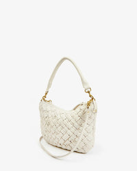 Clare V. Accessories Cream Petit Moyen Messenger in Cream Puffy Woven