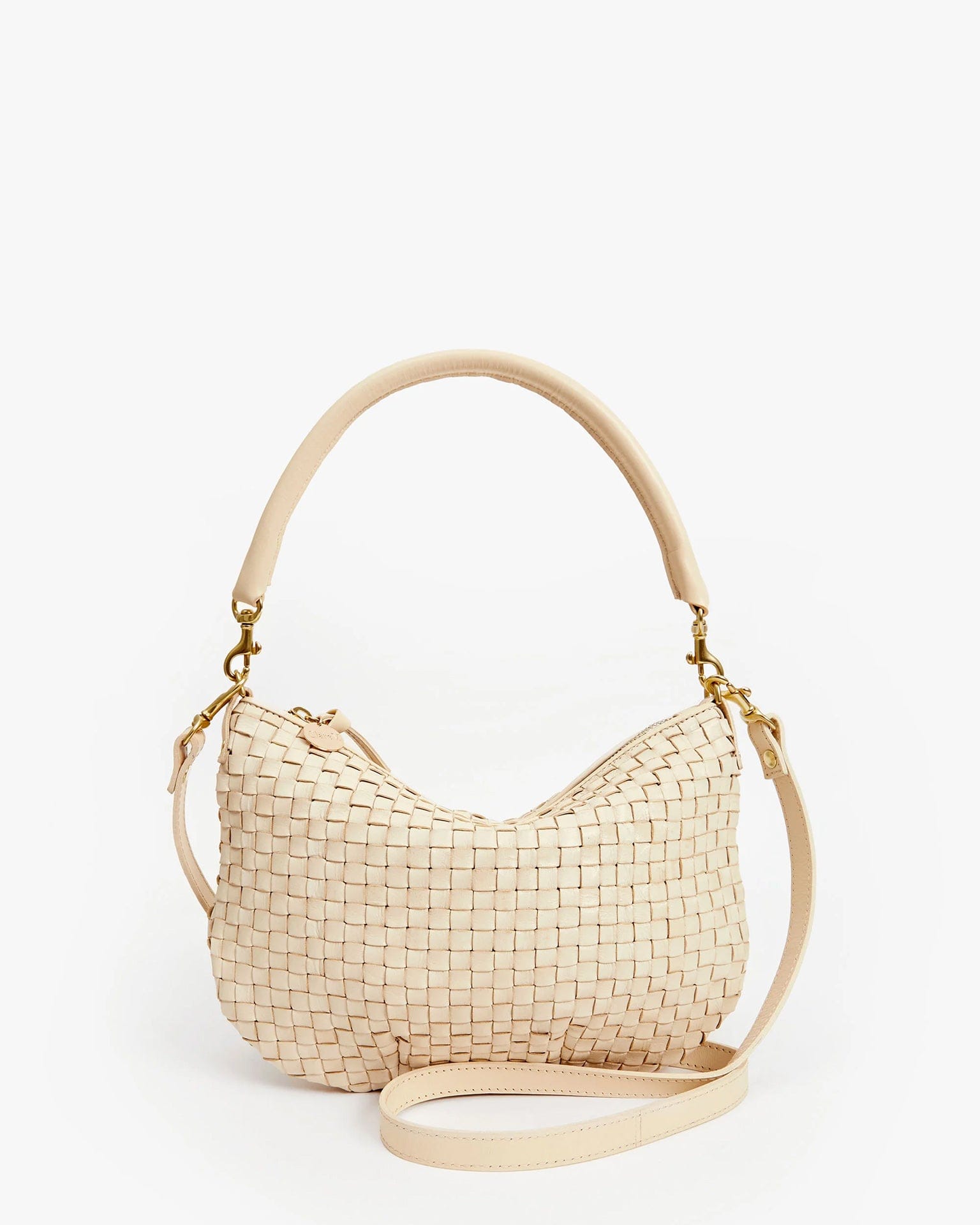 Petit Moyen Messenger - Woven Checker in Buttercream