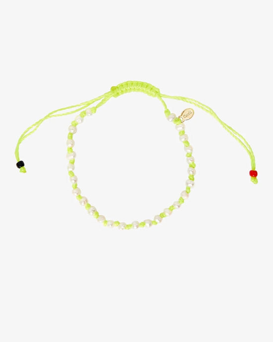 Clare V. Jewelry Neon Yellow/Cream Petit Pearl Beaded Bracelet in Neon Yellow/Cream