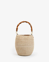 Clare V. Pot de Miel w/ Bamboo Top Handle in Cream 