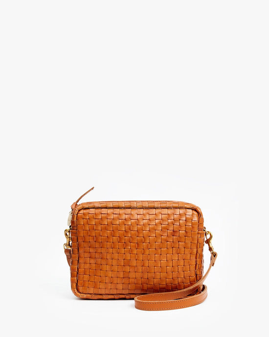 Clare V. Woven Checker Midi Sac in Natural 