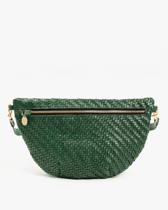 Clare V. Accessories Evergreen Woven Zig-Zag Grande Fanny in Evergreen