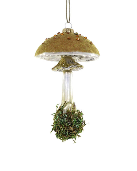 Cody Foster Home Brown Flocked Frostfield Mushroom Ornament